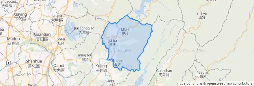 Mapa de ubicacion de 楠西区.