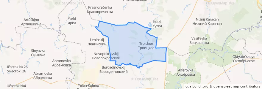 Mapa de ubicacion de Троицкое сельское поселение.