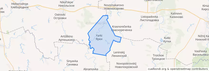 Mapa de ubicacion de Ярковское сельское поселение.