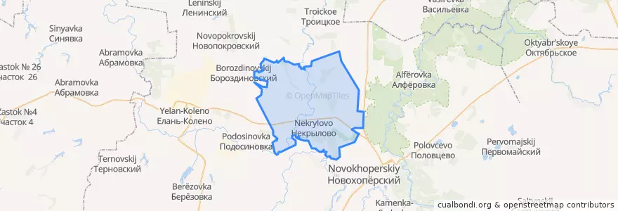 Mapa de ubicacion de Краснянское сельское поселение.