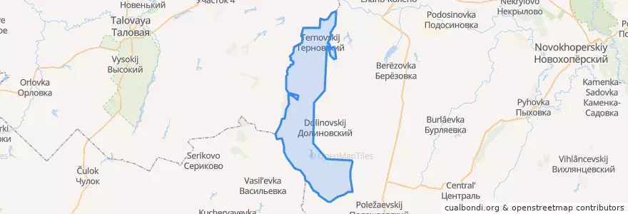 Mapa de ubicacion de Терновское сельское поселение.