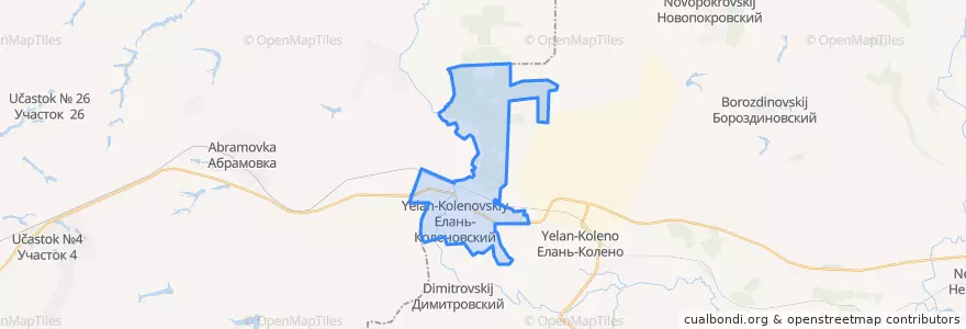 Mapa de ubicacion de Елань-Коленовское городское поселение.