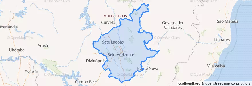 Mapa de ubicacion de Região Geográfica Intermediária de Belo Horizonte.