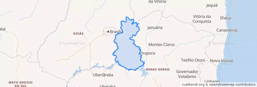 Mapa de ubicacion de Região Geográfica Intermediária de Patos de Minas.