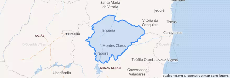 Mapa de ubicacion de Região Geográfica Intermediária de Montes Claros.
