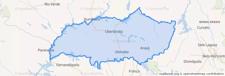 Mapa de ubicacion de Região Geográfica Intermediária de Uberlândia.