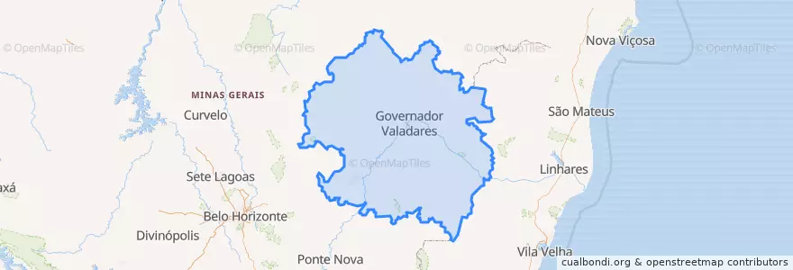 Mapa de ubicacion de Região Geográfica Intermediária de Governador Valadares.