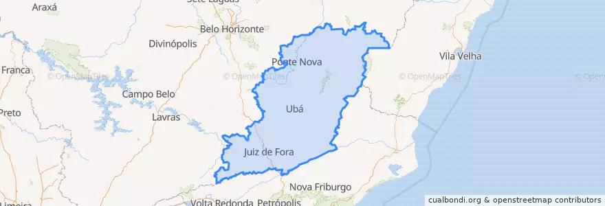 Mapa de ubicacion de Região Geográfica Intermediária de Juiz de Fora.