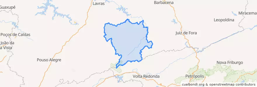 Mapa de ubicacion de Microrregião Andrelândia.