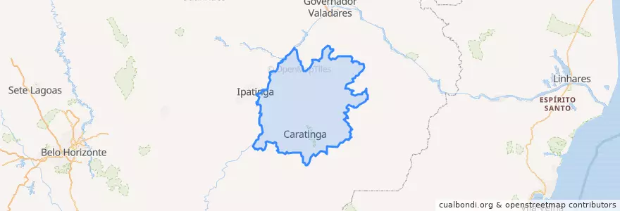 Mapa de ubicacion de Microrregião Caratinga.