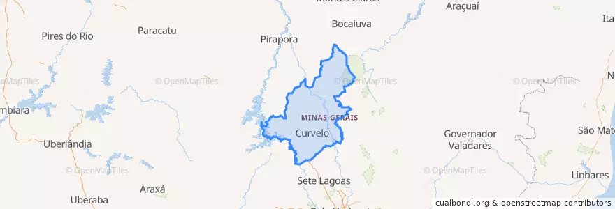 Mapa de ubicacion de Microrregião Curvelo.