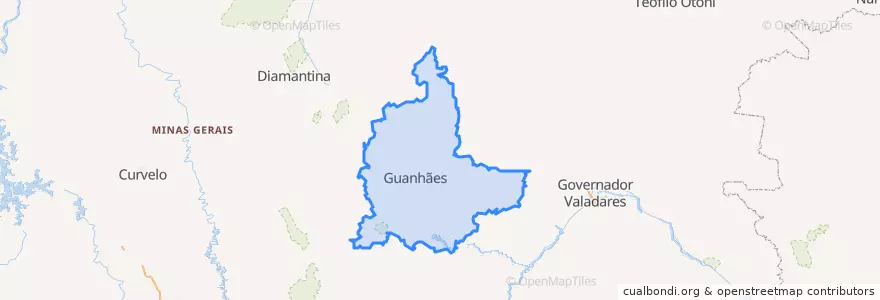 Mapa de ubicacion de Microrregião Guanhães.