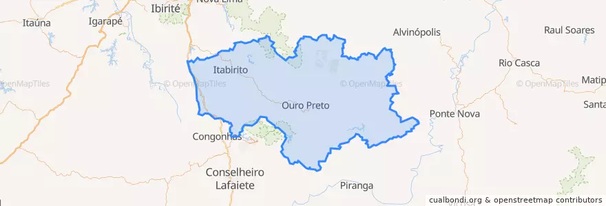 Mapa de ubicacion de Microrregião Ouro Preto.