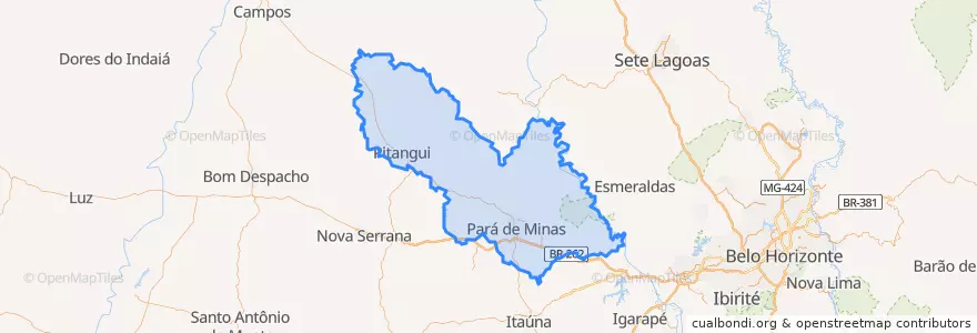 Mapa de ubicacion de Microrregião Pará de Minas.