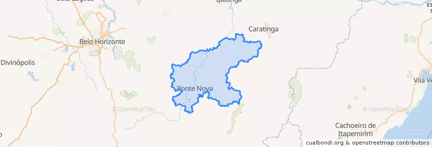 Mapa de ubicacion de Microrregião Ponte Nova.