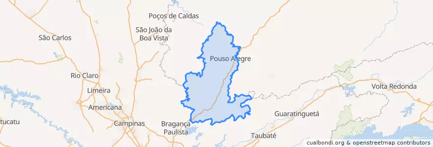 Mapa de ubicacion de Microrregião Pouso Alegre.