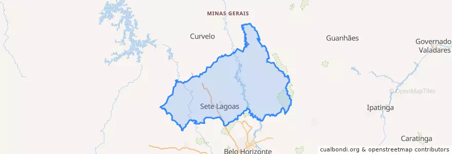 Mapa de ubicacion de Microrregião Sete Lagoas.