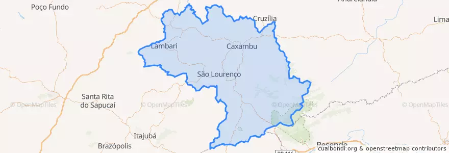 Mapa de ubicacion de Microrregião São Lourenço.