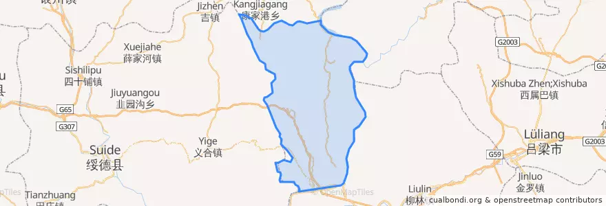 Mapa de ubicacion de 吴堡县.