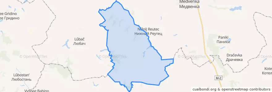 Mapa de ubicacion de Вышнереутчанский сельсовет.