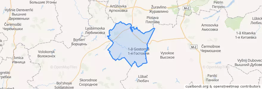 Mapa de ubicacion de Гостомлянский сельсовет.