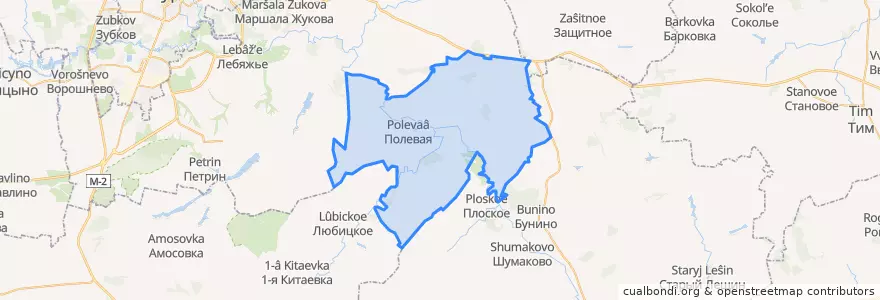 Mapa de ubicacion de Полевской сельсовет.