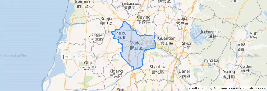 Mapa de ubicacion de Madou.