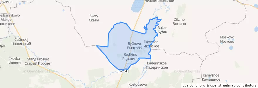 Mapa de ubicacion de Рычковский сельсовет.