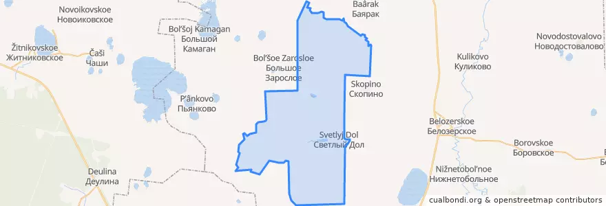 Mapa de ubicacion de Светлодольский сельсовет.