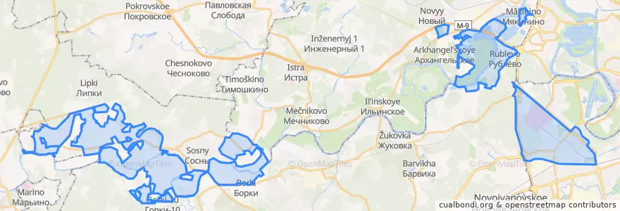 Mapa de ubicacion de район Кунцево.