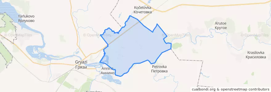 Mapa de ubicacion de Грязинский сельсовет.