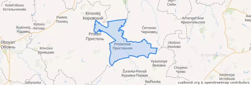 Mapa de ubicacion de Пристенский сельсовет.