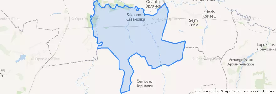 Mapa de ubicacion de Сазановский сельсовет.