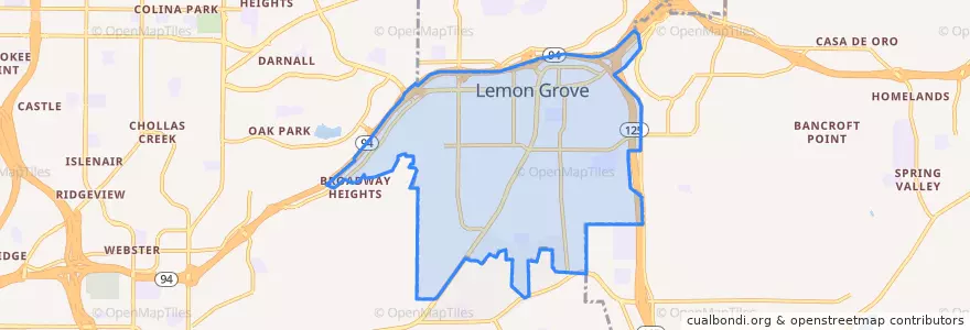 Mapa de ubicacion de Lemon Grove.