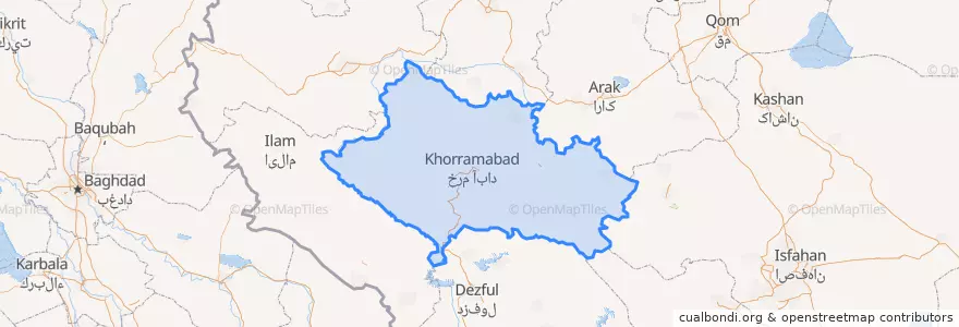 Mapa de ubicacion de استان لرستان‎.
