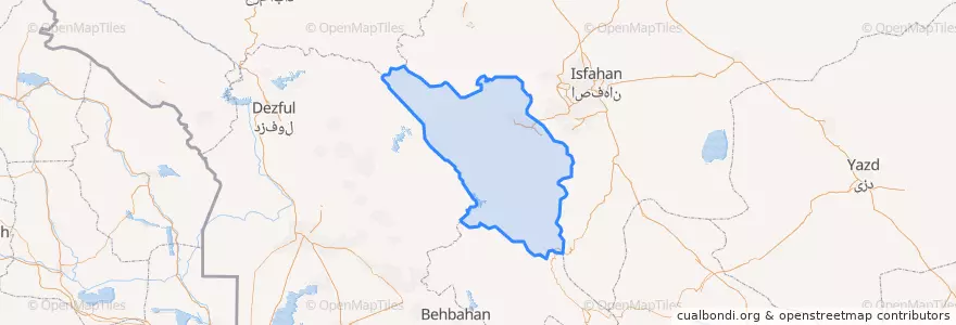 Mapa de ubicacion de استان چهارمحال و بختیاری.