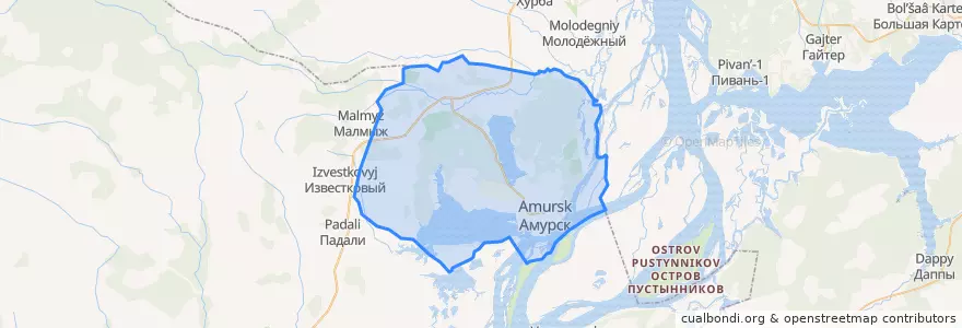 Mapa de ubicacion de городское поселение Амурск.