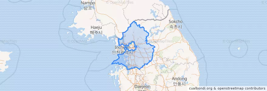 Mapa de ubicacion de 경기도.