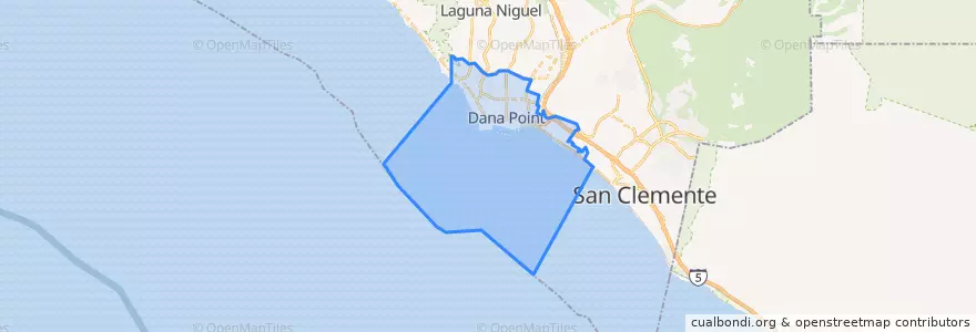 Mapa de ubicacion de Dana Point.