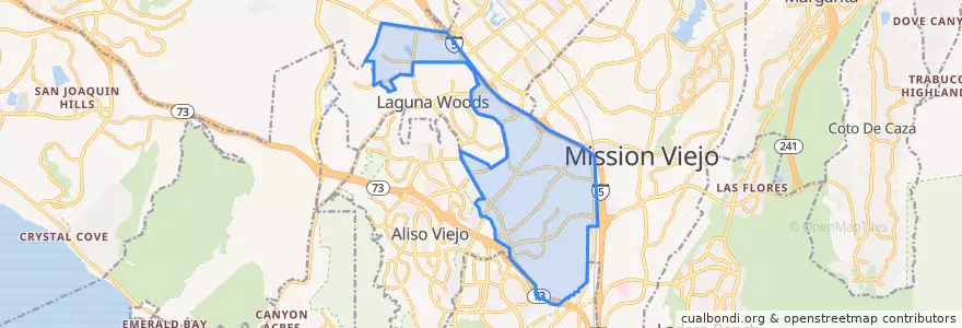 Mapa de ubicacion de Laguna Hills.