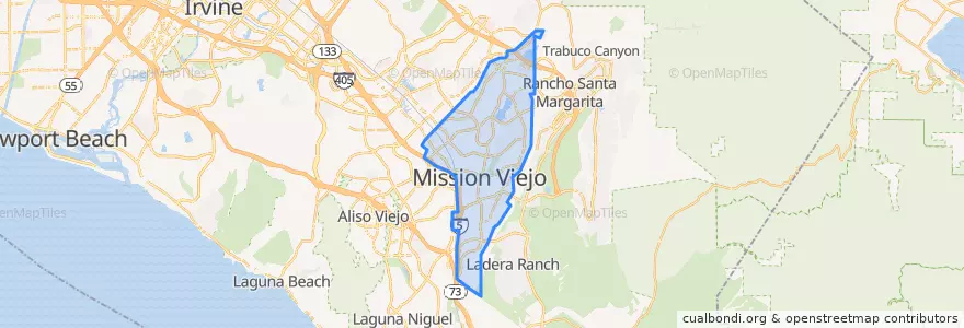 Mapa de ubicacion de Mission Viejo.
