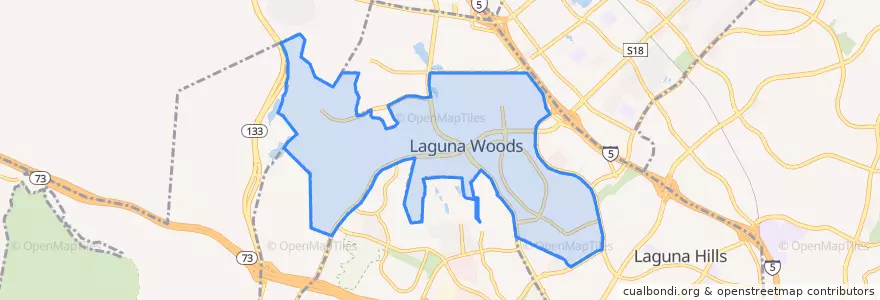 Mapa de ubicacion de Laguna Woods.