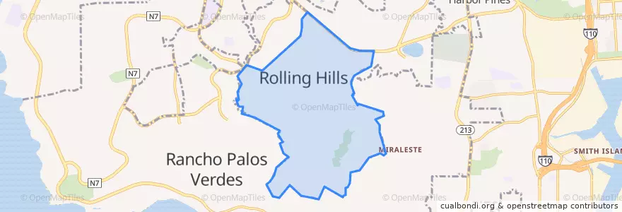 Mapa de ubicacion de Rolling Hills.