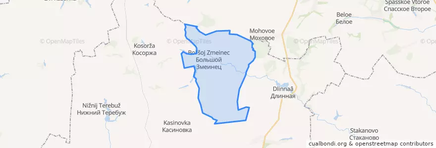 Mapa de ubicacion de Большезмеинский сельсовет.