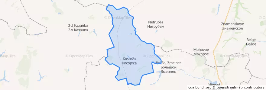 Mapa de ubicacion de Косоржанский сельсовет.