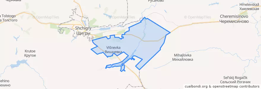 Mapa de ubicacion de Вишнёвский сельсовет.