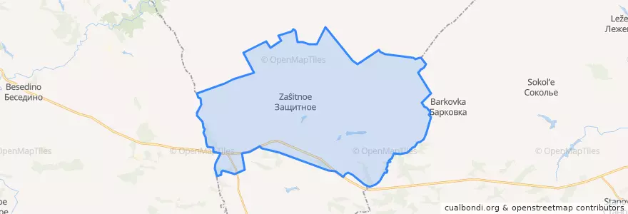 Mapa de ubicacion de Защитенский сельсовет.