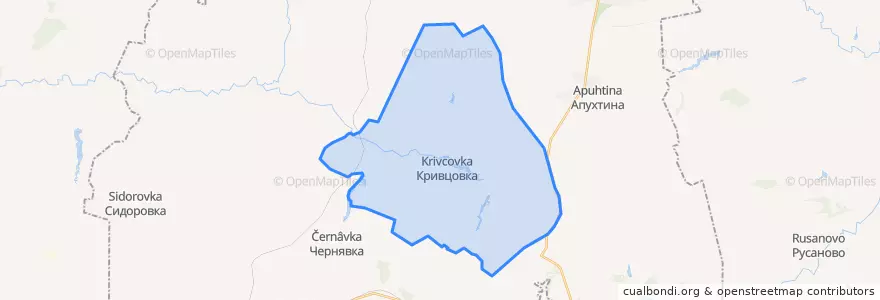 Mapa de ubicacion de Кривцовский сельсовет.