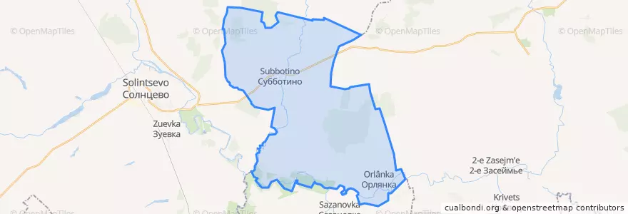 Mapa de ubicacion de Субботинский сельсовет.