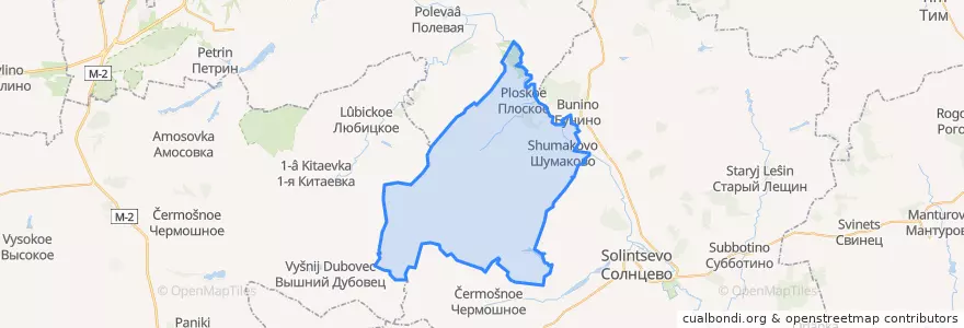 Mapa de ubicacion de Шумаковский сельсовет.